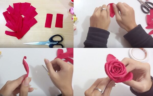 Cách cách xếp hoa hồng bằng giấy đơn giản có thể làm tại nhà