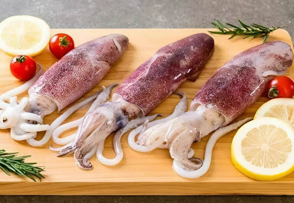 Bầu ăn mực được không?